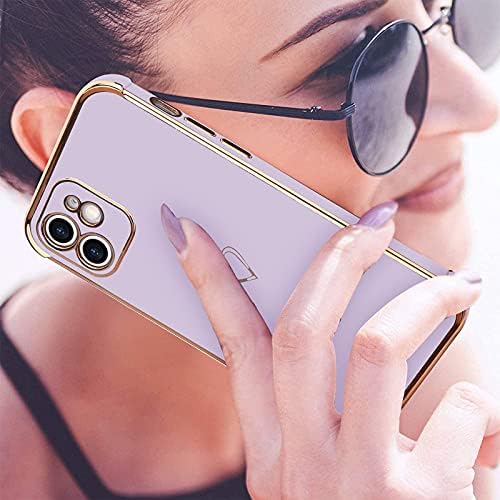 Micoden for iPhone 11 Case Cute Girls Silicone Heart Pattern Design Cases Fashion Plating Edge Ultra Thin Shockproof Protective Bumper Phone Case for iPhone 11 Purple