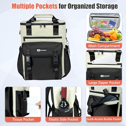 Image of Backpack Cooler for Women, AYAMAYA Stylish 35 Cans Leakproof Soft Cooler Backpack, Waterproof Insulated Lunchbox Shoulder Bag Keeps Cold for Up to 18 Hours for Camping, Beach, Work, Picnic, Travel