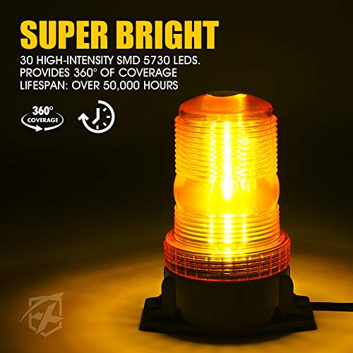 Xprite Amber LED Forklift Beacon Light Safety Warning Strobe Flashing Lights with Cigarette Lighter, for Mower, ATV, Trucks, Tractor, Golf Carts, UTV, Cars, Bus-2PCS by Xprite - Image 2