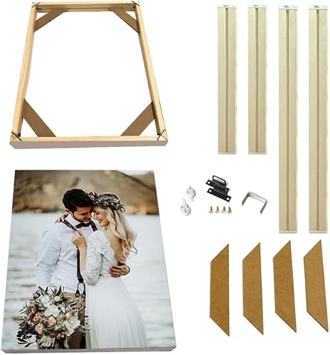 DIY Solid Wood Canvas Frame Kit for Oil Painting & Wrapped Canvas Wall Art Canvas Stretcher Bars Wooden Art Frames for Paintings & Canvases Framed Picture Canvas Artwork Accessories - 8x12 inches