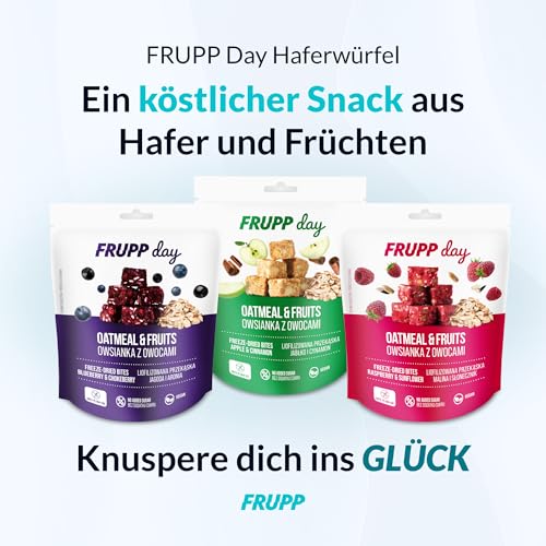 FRUPP - Gefriergetrockneter Erdbeerriegel - Ohne Zuckerzusatz - Glutenfrei - Hoher Ballaststoffgehalt - 10 Stück