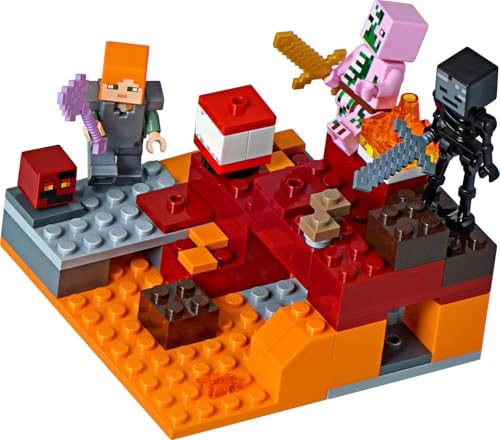 Image of LIL RANGO The Nether Fight 21139 Building Kit Pieces for Boys & Girls Age 6+ Minecraft Style Block Toy (96)