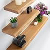 Rikmani Wandplank massief eiken – handgemaakte plank met boomrand boekenkast houten plank wandplank 150 cm x 20 cm x 4…