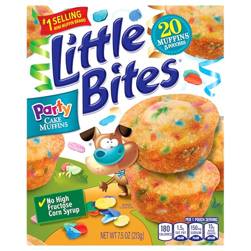 Little Bites Party Cake Muffins, 5 individual packs, (1.5 oz each), Cake and Sprinkles Mini Muffins, 7.5 oz Multipack
