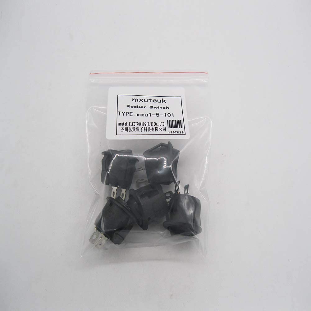 5 Interruttori A Bilanciere Marini | SPST 2 Pin | 250V 6A | Nero | Per Barche Ed Elettrodomestici - Foto 5