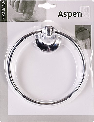 Anneau Porte-serviettes Haceka Aspen - Laiton Argenté, Dimensions 15x15x5 Cm, Pour Salle De Bain