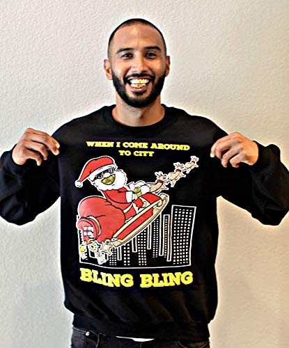 Bling Santa - Ugly Christmas Sweatshirt - Christmas Sweater - for Men and Women2