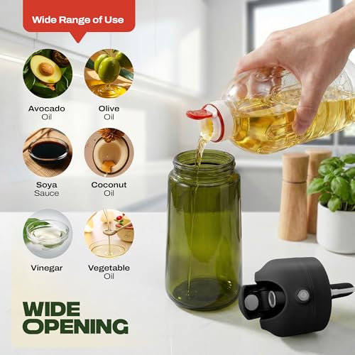 Image of PORTENTUM Dispenser Bottle, Spray Bottle for Cooking,Sprayer for Air Fryer, and Vinegar Pourer and sprayer bottle, Kitchen Bottle | 500ml (Style B)