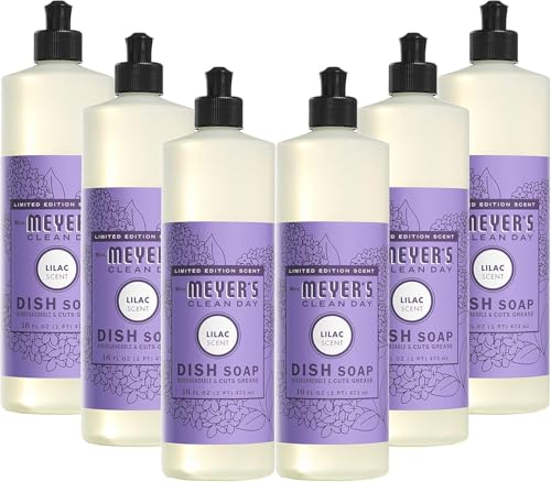 Image of Mrs. MEYER'S CLEAN DAY Liquid Dish Soap, Lilac, 16 fl. oz - Pack of 6