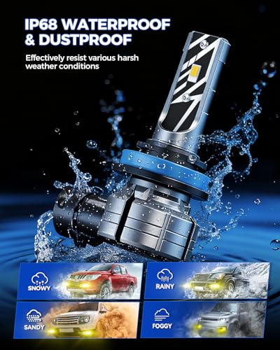 Image of Marsauto H11 /H16 /H8 LED Fog Light Bulb, 18000LM 700% Brightness, H11 H16 H8 LED Bulb Yellow Fog Lights, 3000K Yellow 70000HRS Lifespan H11 Yellow Fog Light Bulbs, Play and Plug, Exterior Lighting