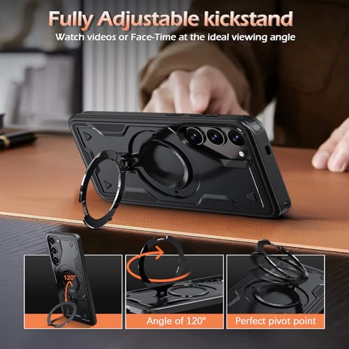Image of for Samsung Galaxy S23 Case Magnetic with stand, with Mag-Safe, with Screen Protector, Wireless Charging, Shockproof for Samsung S23 5G Phone Case, Ring Holder Phone Cover, for Samsung S23