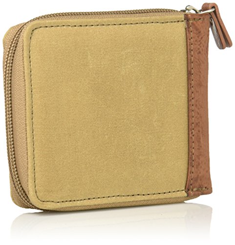 Buxton Men's Expedition II Huntington Canvas RFID Blocking Zip-around Wallet, Tan, One Size2
