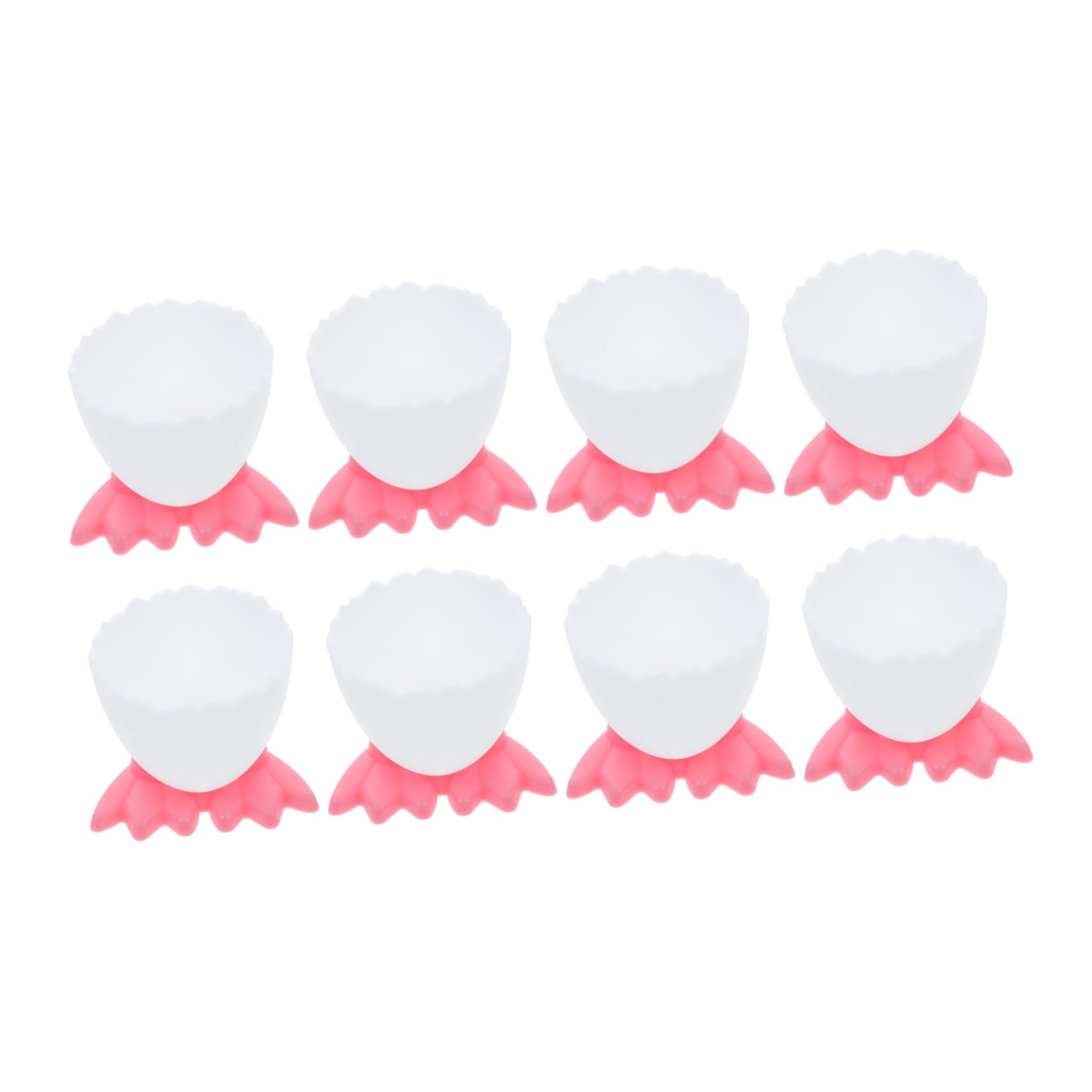 Cabilock Cartoon Egg Cups for Boys and Girls 8 Pcs Boiled Egg Holders Adorable - Plastic Easy to Clean for Breakfast