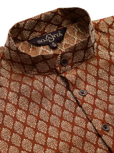 Image of SOJANYA (Since 1958, Men's Silk Blend Grey Kurta Pyjama & Silk Blend Jacket Combo