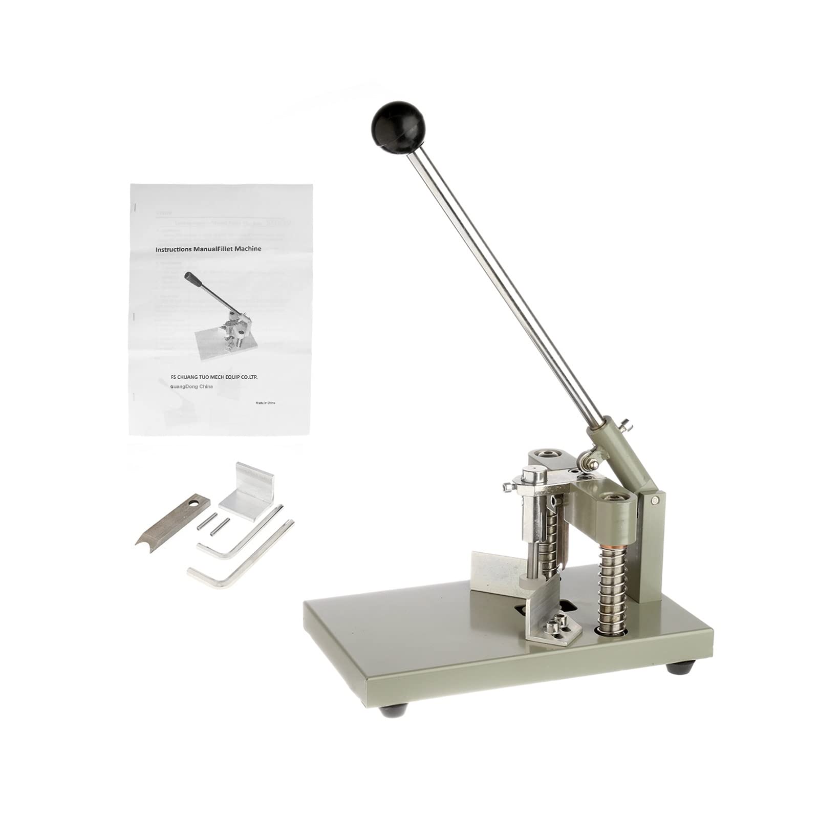Maszyna do zaokrąglania rogów R6mm R10mm Heavy Duty papierowy nóż do rogów dziurkacz z urządzeniem do przytrzymywania papieru A3 stal metalowa dla wydajnego działania(Silver with R6 R10)