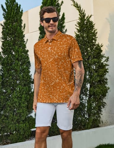 Camisa polo para hombre con patrón divertido, ligera y transpirable, con movilidad y secado rápido miniatura 6