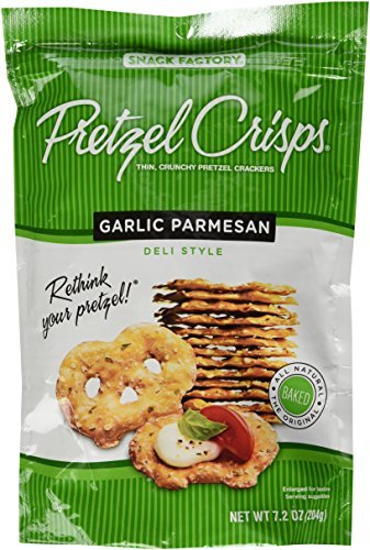 Snack Factory, Pretzel Crisps, Garlic Parmesan, 7.2-Ounce (Pack of 4) by Pretzel Crisps