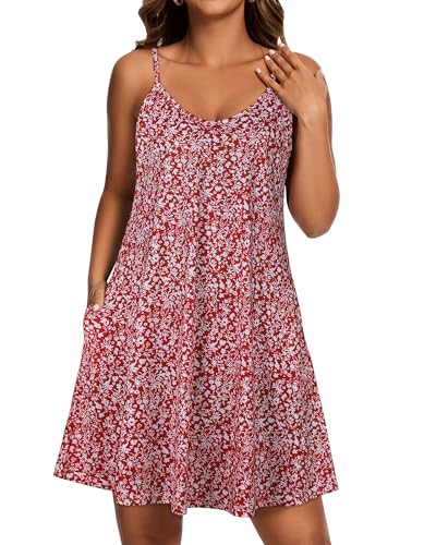 Image of JOELLYUS Womens Spaghetti Strap Dress Summer Dresses Beach Cover Ups Casual Sundresses with Pockets 2026