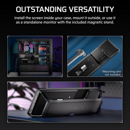 Image of Corsair XENEON Edge 14.5 inch 2K Portable LCD HDMI USB C Touchscreen - Smoke | 2560 x 720, 60Hz, AHVA, USB C DP Alt Mode, Internal and External Mounting, 5-Point Multi-Touch, iCUE, for Windows PC