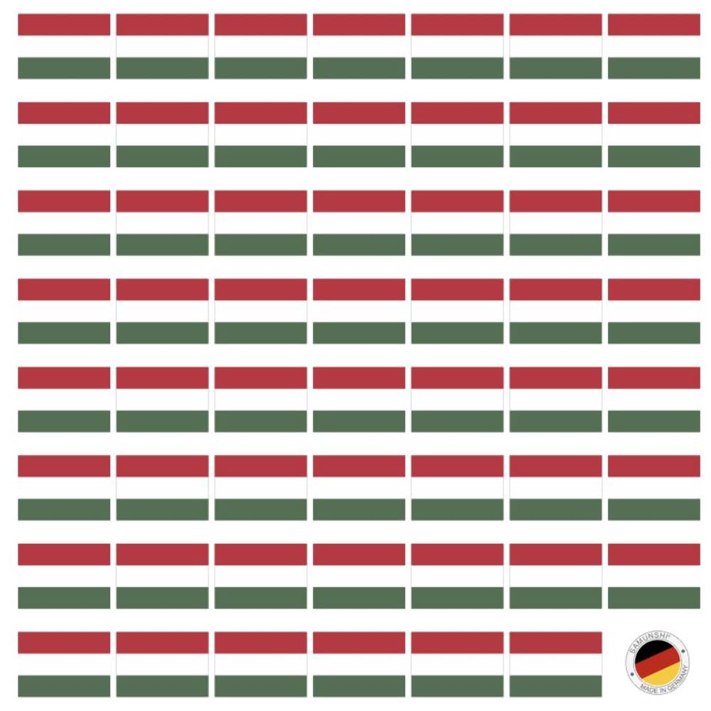 Samunshi® Aufkleber Set Ungarn Fahnen Auto Aufkleber Sticker 55 Flaggen Set je 5cm breit | Länderflaggen Natiaonflahnen Länderfahnen | Camper Fahrrad Auto Motorrad