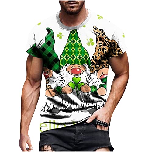 Qenging Mens St Patricks Day Shirt Funny St Patrick's Day Tees Tee Shirt Tshirts T-Shirt Short Sleeve Tie Dye Blouse Tops Graphic Shirts Mans Apparel Sales Clearance My Orders Mint Green 3XL