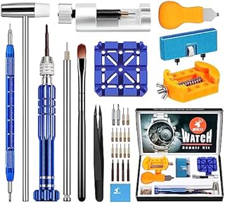 JOREST Uhrmacherwerkzeug Set, Uhr Batteriewechsel Werkzeug, Uhrenwerkzeug Stiftausdrücker für Uhrarmband, mit Uhrenöffner Gehäusebodenöffner, Federstegwerkzeug, Uhren Schraubendreher