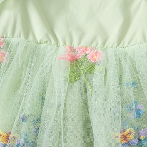 Image of Tutu.kk Toddler Girls Vintage Party Dress Ruffled Sleeve A-Line Tulle Flower Girl Dresses for Wedding,Birthday