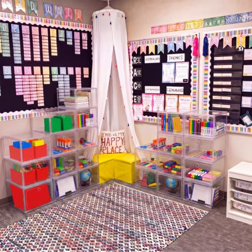 10-Pack-Stackable-Clear-Storage-Bins-with-Front-Door-5-sided-Transparent-Organizer-Boxes-Plastic-Storage-Containers-for-Clothes-Toys-Classroom-Supplies-and-Home-Organization