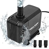 🐠Lieferumfang: 1 Wasserpumpe, 3 Düsen (19mm,22mm,25mm ), Bedienungsanleitung. Wasserpumpe eignet sich für Wasserfallbrunnen, Aquarien, Teiche, Gartenstatuen und Hydroponiksysteme. Wenn Sie Fragen zum Kauf oder zur Verwendung haben, wenden Sie sich bitte an uns. Wir bieten Ihnen den zufriedenstellendsten Kundenservice.