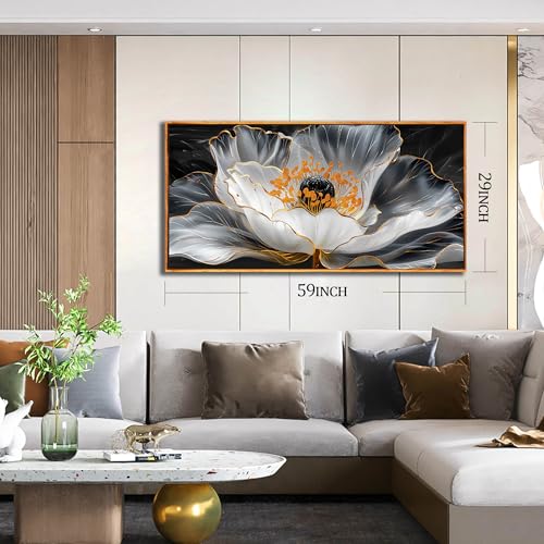 Image of AOZEMI White Wall Art Floral Wall Pictures for Office