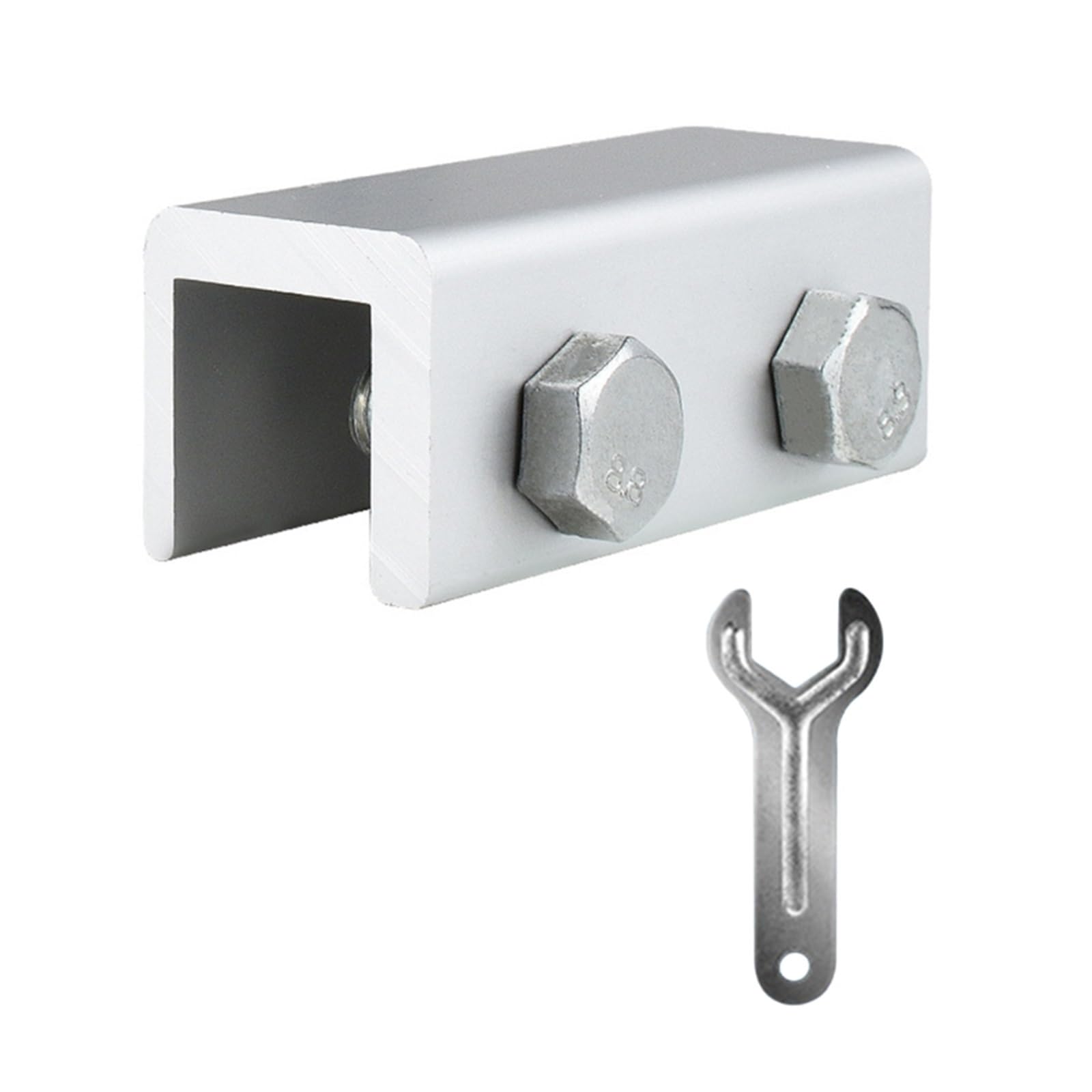 Bloqueador de cerradura, Cerradura for puerta y ventana corredera con llave, instalación sin taladros, aleación de aluminio(Double Hole Narrow)