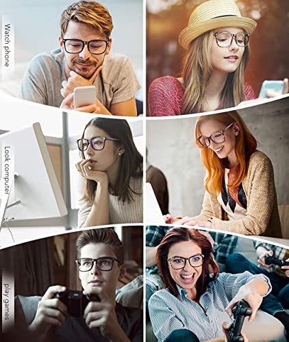 Image of CREEK Blue Light Blocking Glasses Gaming Filter Square Eyeglasses for Eye Protection Men Women, Computer /Tablet /Laptop /Mobile /TV, Anti-blue & Anti eyestrain with Testing Kit