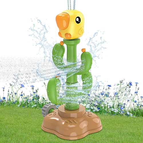 Juguete para rociadores para niños - Cactus alero de agua al aire libre | Emocionante juguete de salpicaduras en el patio trasero para césped, patio y piscina, juego de agua de jardín de verano para n