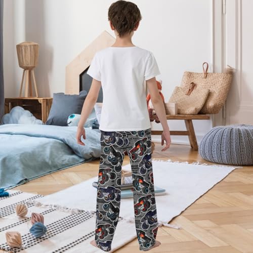 Boy's Pants Abstract Cool Monster Truck Car Jogger Pants Elastic Waist Long Bottoms Trousers with Pockets 6-14 Years3