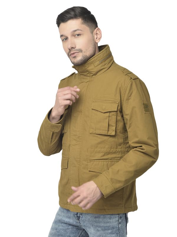 Image of Woodland Men Long Sleeves Open Front Regular Fit Polyester Standard Length Jackets