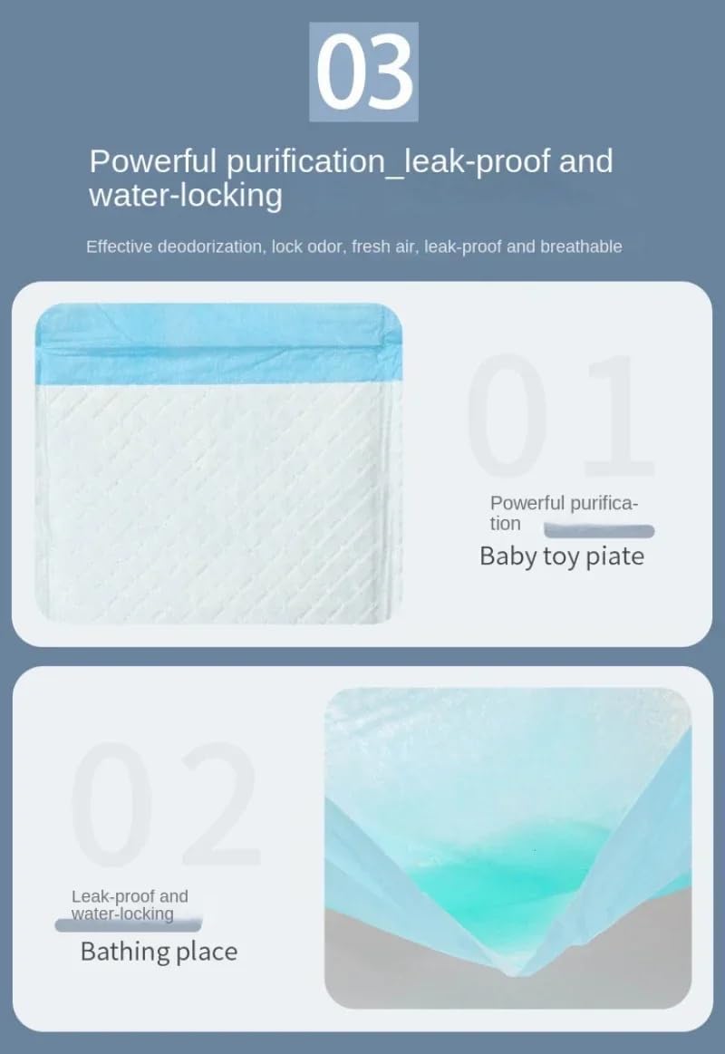 Disposable Pet Urine Pads, Extra Large, Super Absorbent, Leak-Proof Training Pads for Dogs, Puppies, Cats, Blue (Large)