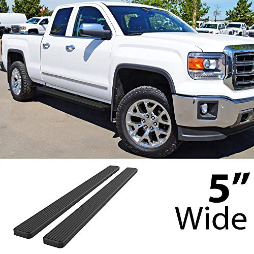 Estribos de Acero Inoxidable 5in Negro para Silverado miniatura 2