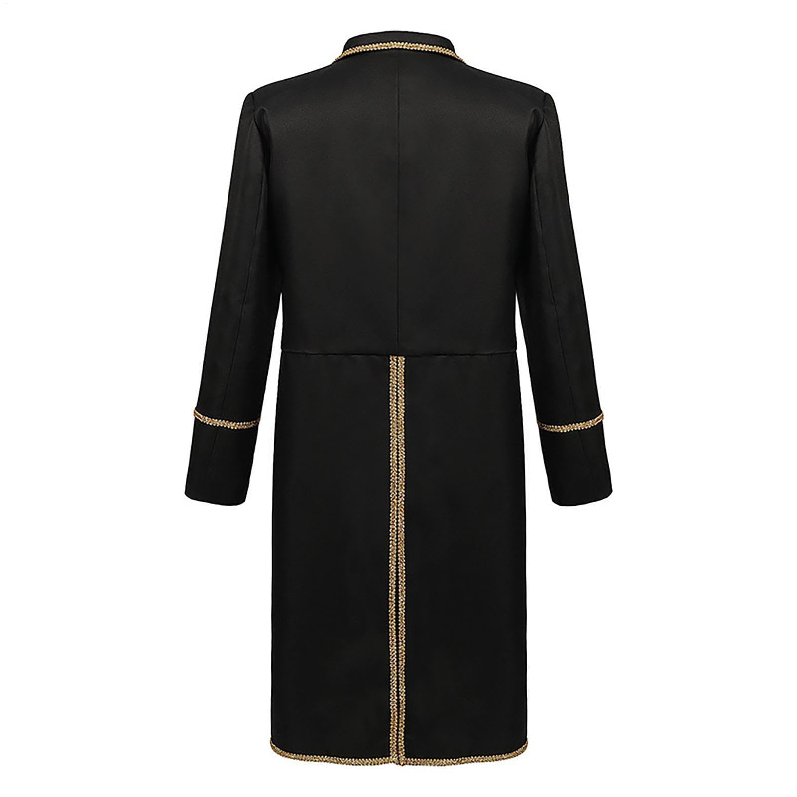 Steampunk Tailcoat - Disfraz gótico vintage de Halloween con ribete dorado