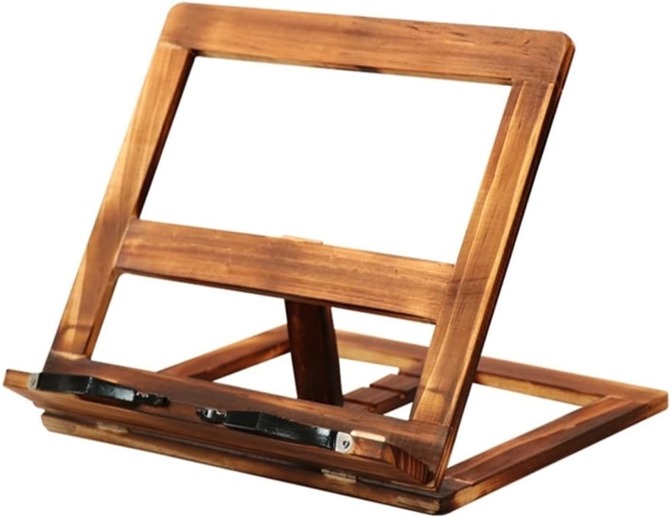 Foldable Recipe Book Stand,Wooden Frame Reading Bookshelf,Tablet Pc Support