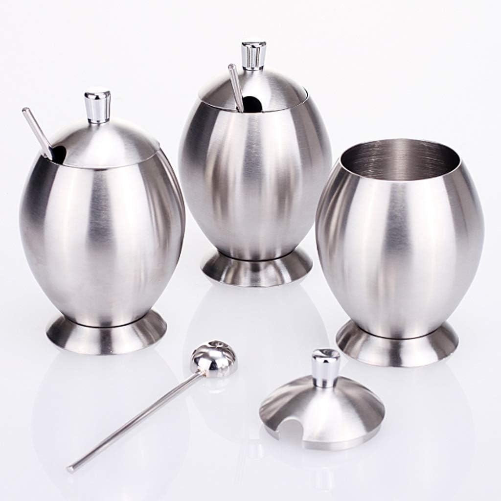 Stainless Steel Condiment Bottle,with Shelf Seasoning Jar Set Spice Kitchen Tool Supplies