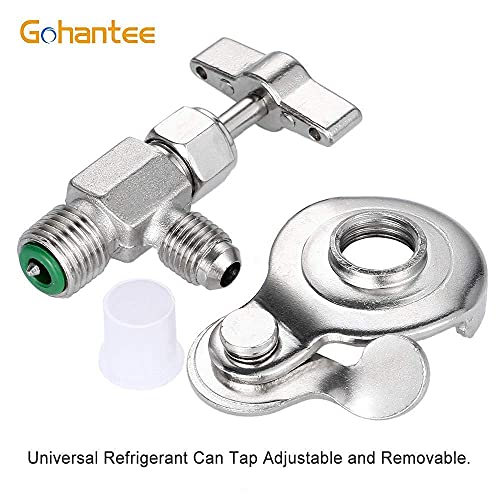 Gohantee R134A Can Tap With Refrigerant Ball Valve Adapter 1/4" Sae, Dispensing Valve Bottle Opener, Universal Refrigerant Dispenser Valve Tool, 1/4 Sae For R12 R22 R502 Air Conditioning #TOP3