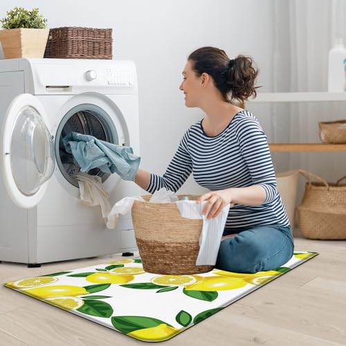 Mayhmyo Kitchen Mats 2Pcs,White Lemon Waterproof Non-Slip Kitchen Mats And Rugs,Cushioned Anti Fatigue Ergonomic Comfort Foam Standing Mat thumb #6