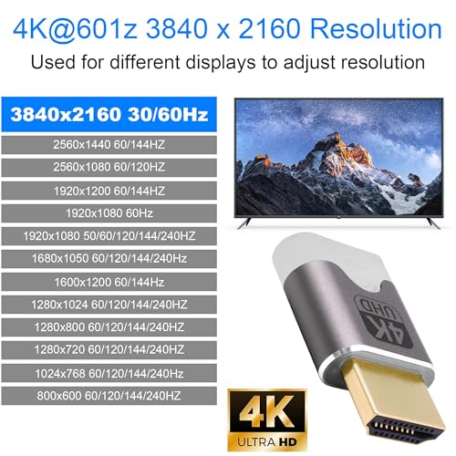 HDMI Dummy Plug, Emulador EDID 4K UHD 3 Pack miniatura 2