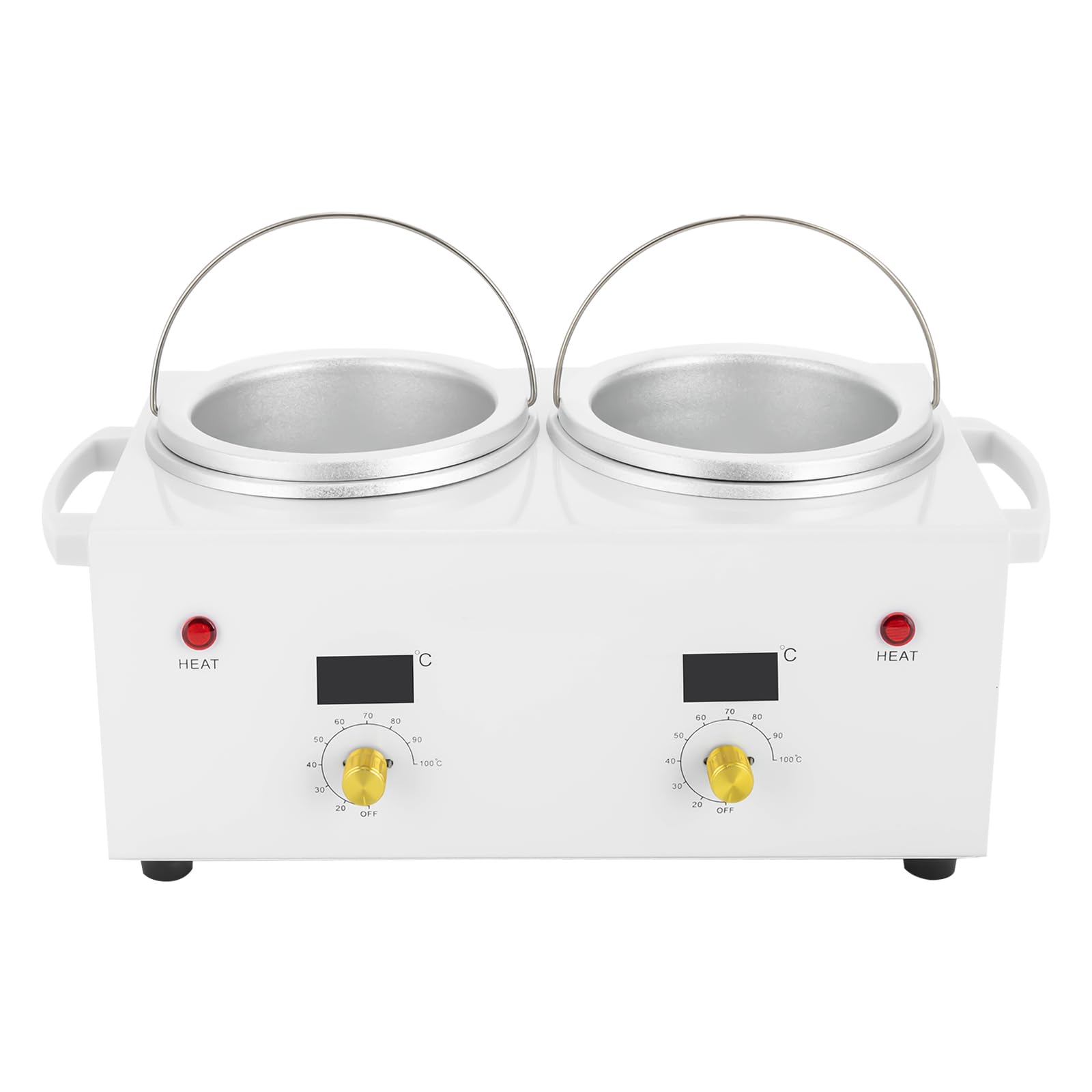 Scaldacera elettrico a doppio vaso, per la cura della pelle, cera depilatoria, cera per la rimozione dei capelli, Scaldacera Cera Depilazione, Temperatura Regolabile, Epilatore professionale,100 W