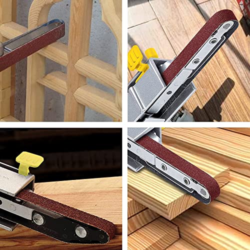 Potuinom 36 Pack Sanding Belts 1/2X18 Inches(13X457Mm)- 6 Each Of 40/60/80/120/180/240 Grits Aluminum Oxide Sanding Belt, Best Suitable For Wood Sanding And Levelling #TOP5