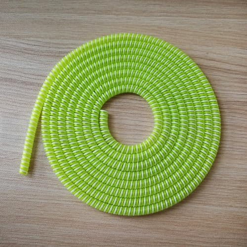 Image of J'TTON Spiral Triple Color (2 Pcs) 1.4 Meters Each-Full Size Cable Cord Charger Protector Saver Winder for iPhone & Android Charging Cables (Green)