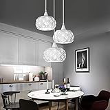 ARTBE Chandelier - Simple White Chandelier Nordic Creative Restaurant Lighting Bar Wrought Iron Three Head Home Industrial Wind Retro Lighting 600 * 500 * 500 (mm) Good Material