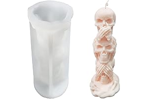 Eerie Luminescence: 3D Skull Candle Mold Unleashes Halloween Magic