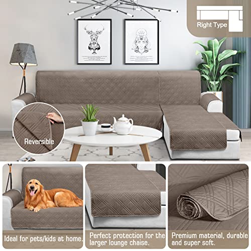Image of TAOCOCO Waterproof Sectional Couch Covers L Shaped Sofa Covers Chaise Lounge Cover 3pcs Reversible Sofa Covers(X-Large, Taupe)