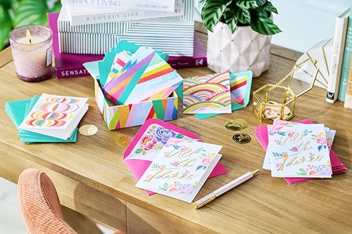 Image of Papyrus 20-Count Blank Thank You Cards with Envelopes (Rainbow)